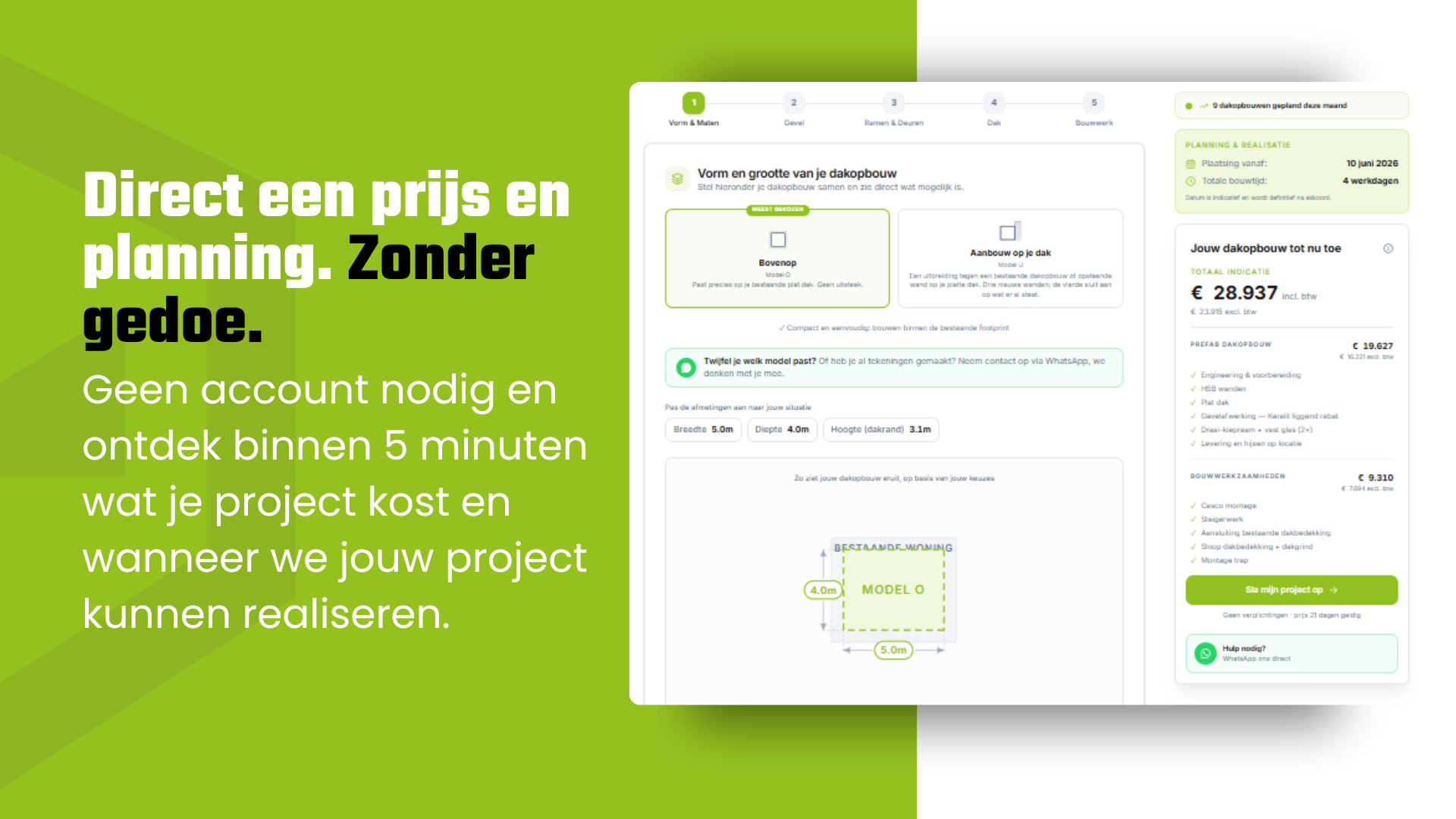 Prefab aanbouw configurator
