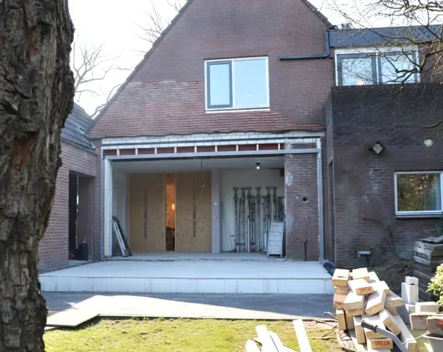 Constructie van een aanbouw