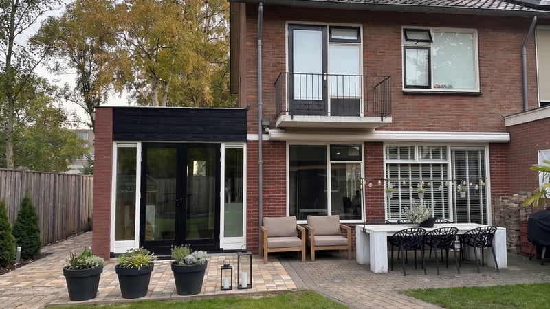 Prefab L aanbouw