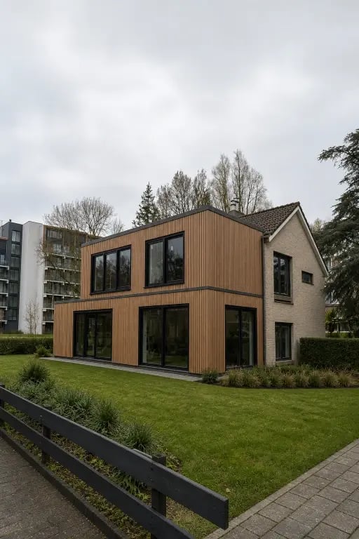 Dakopbouw op uitbouw