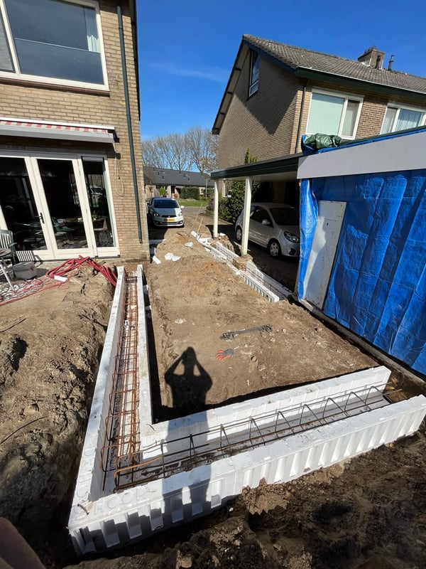 Uitbouw fundering