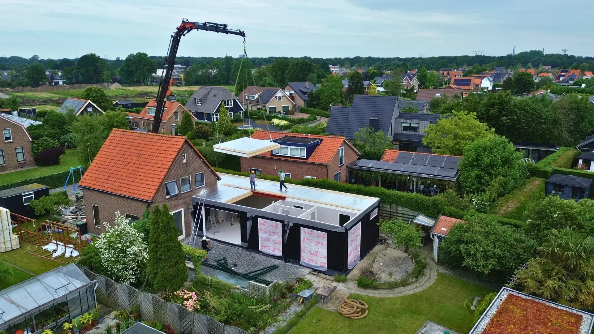 Montage uitbouw Oostvoorne