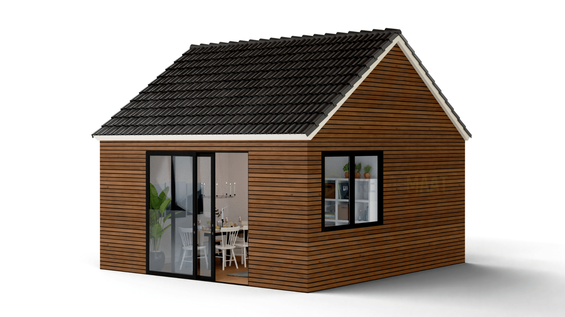 Microwoning met hellend dak