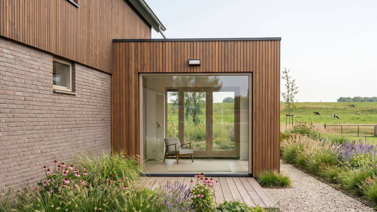 Prefab luxe uitbouw woning