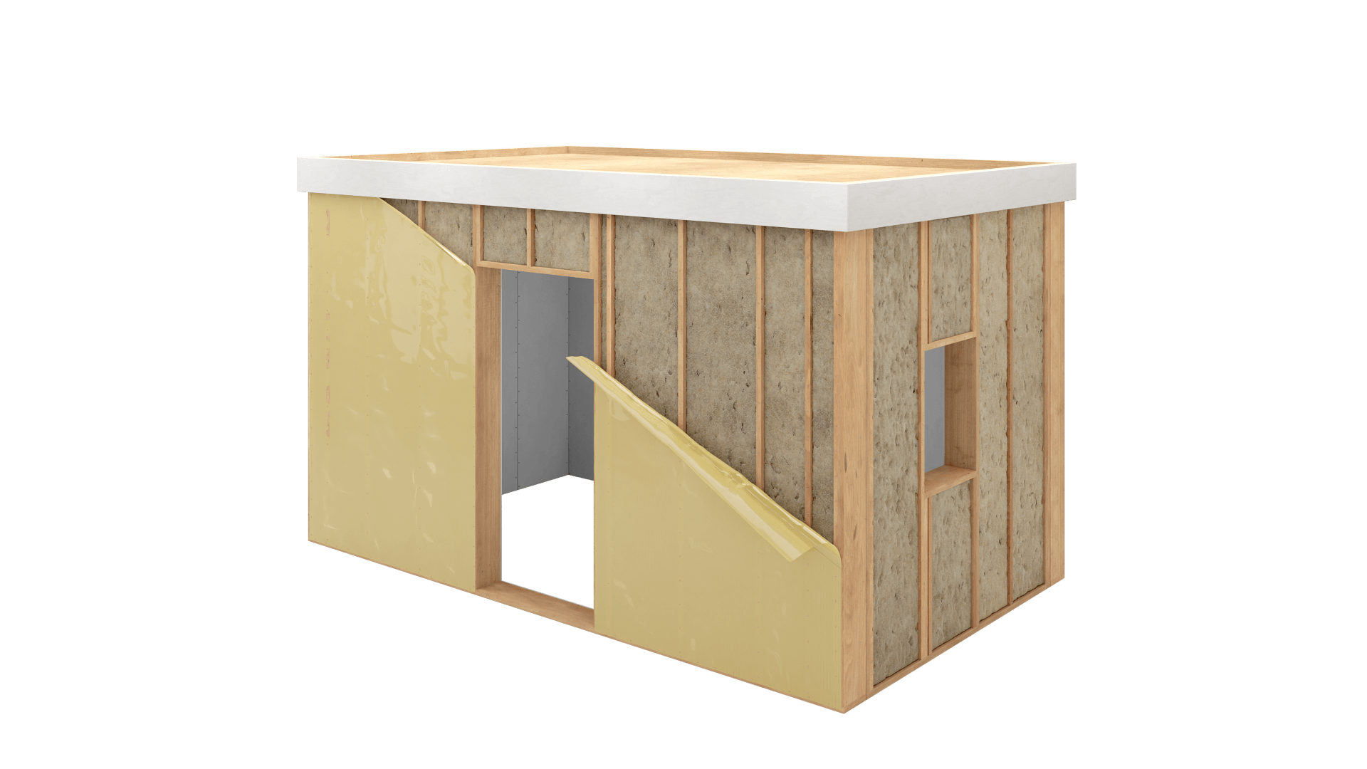 Prefab bijgebouw met sparring