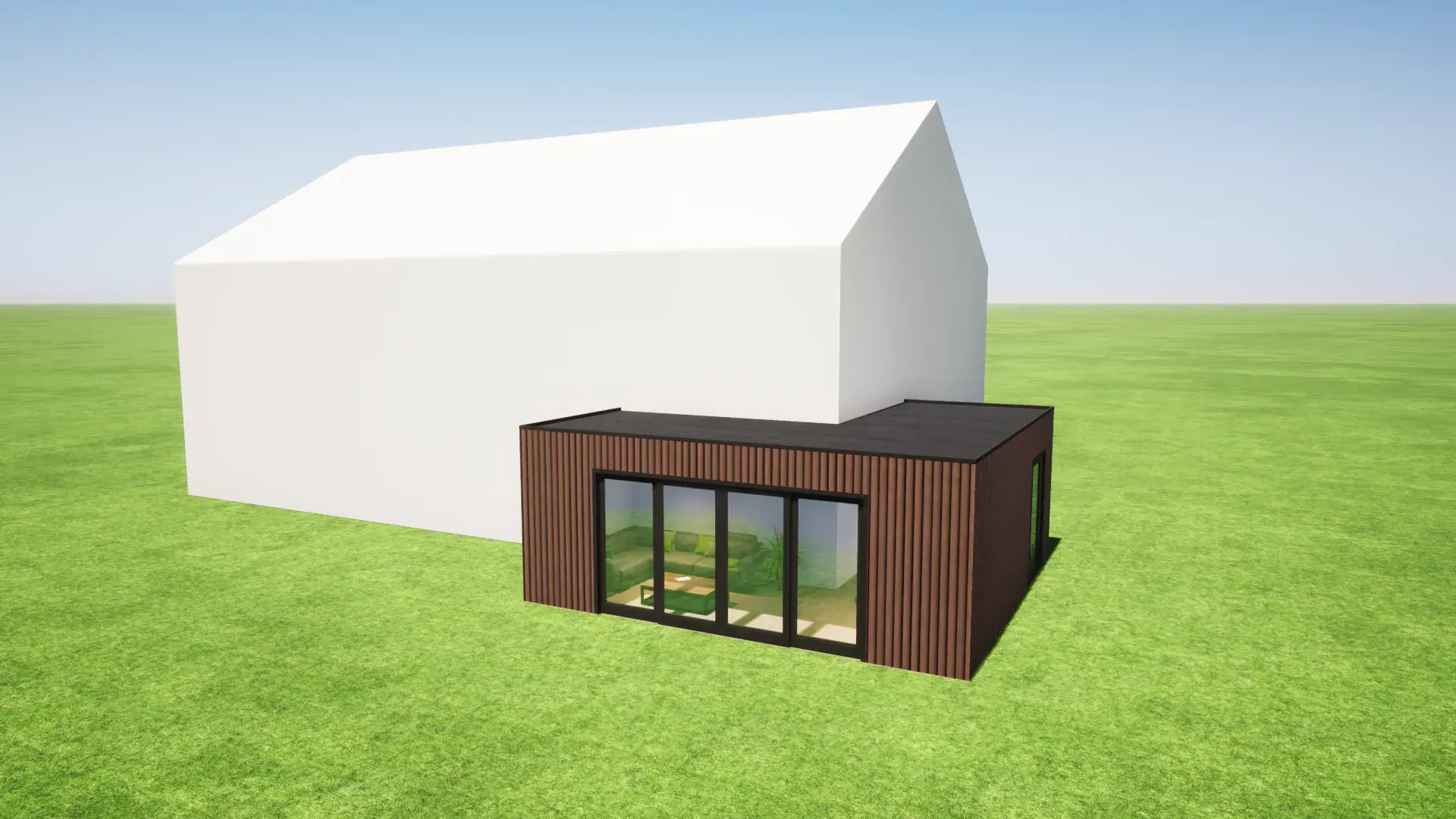 aanbouw L vorm 35 m3